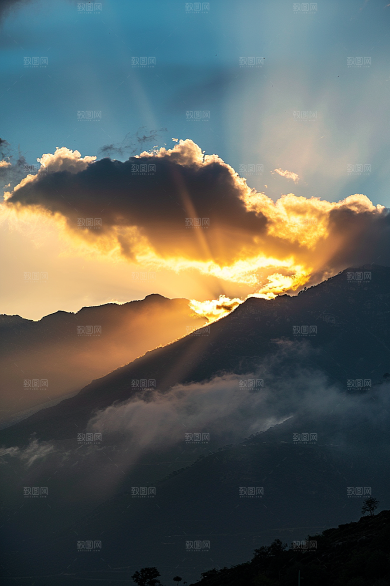 晚霞美景天空素材