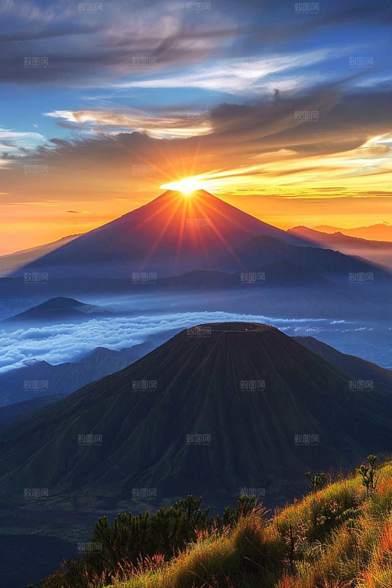 晚霞美景云层素材