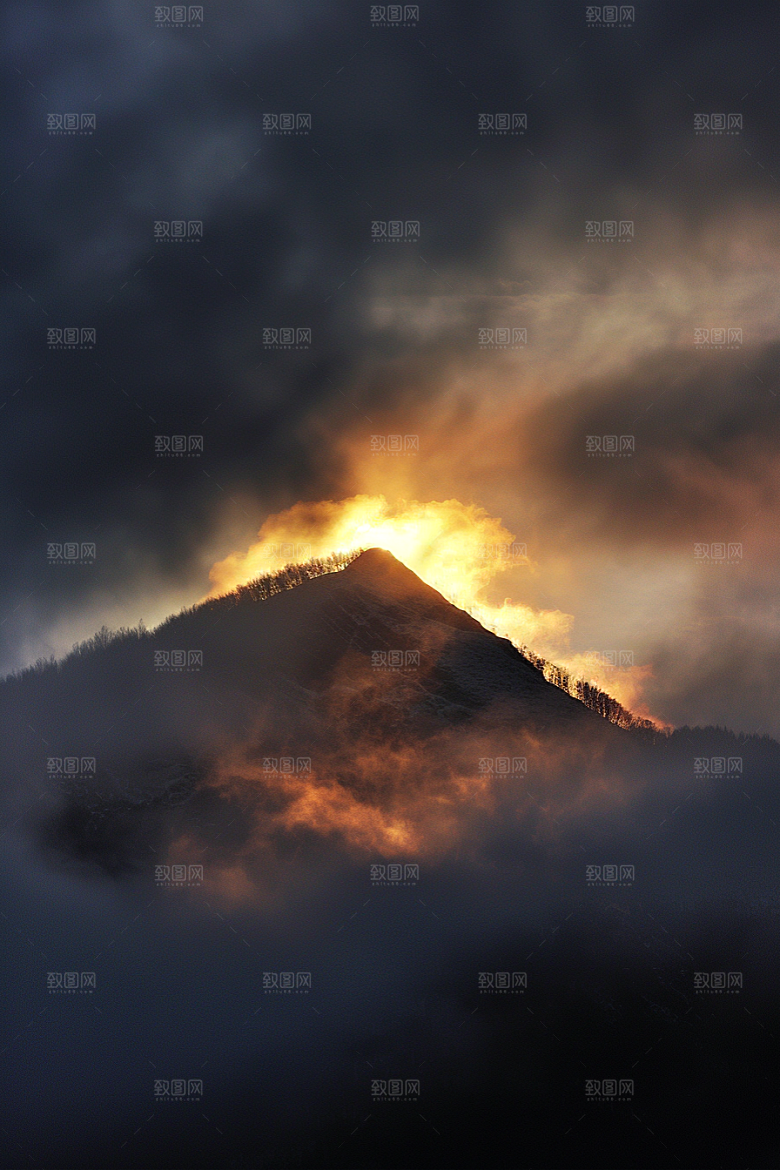 晚霞天空云层素材