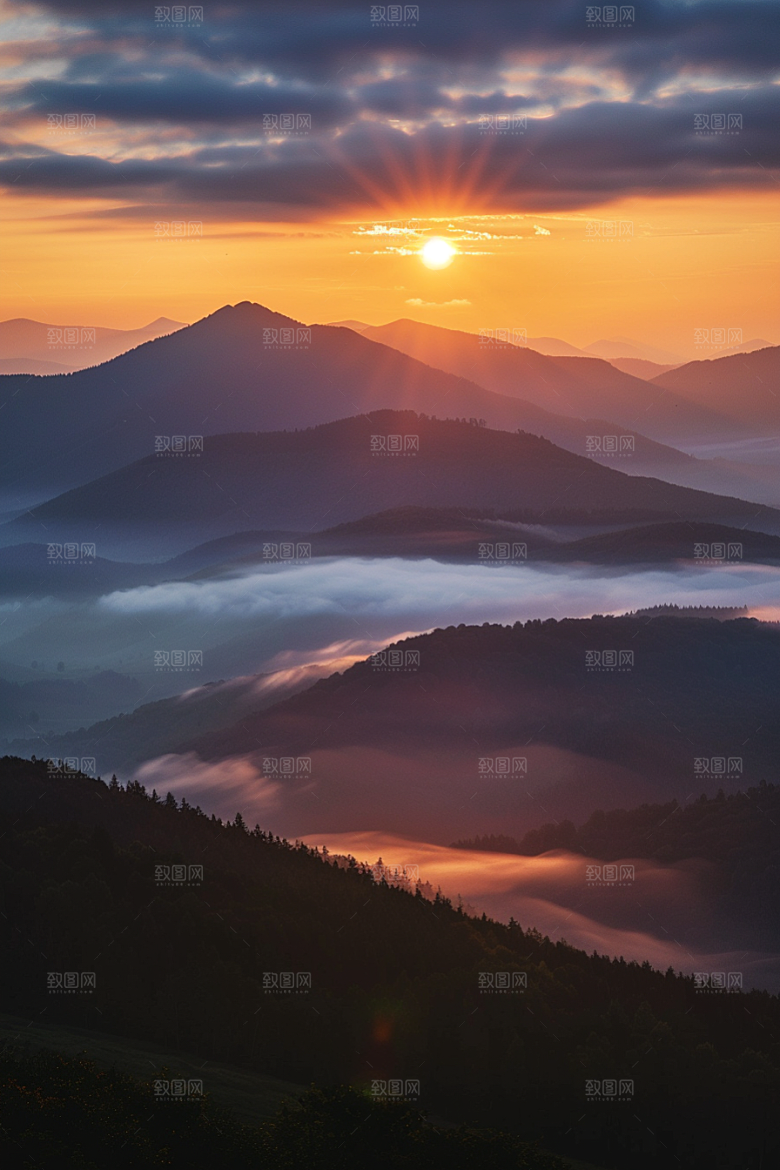 晚霞风光美景素材