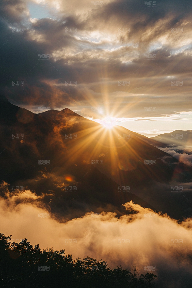 晚霞红云高清素材