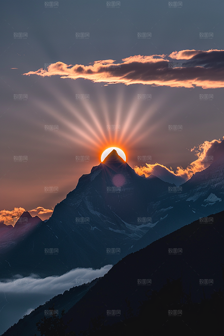 晚霞景色云层素材