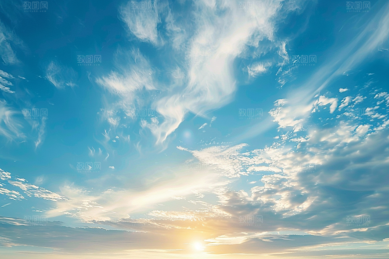 晚霞景色红云素材