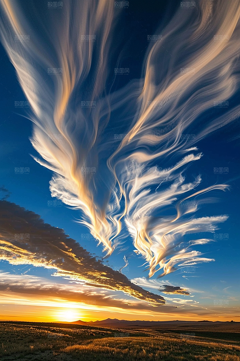 晚霞梦幻风光素材