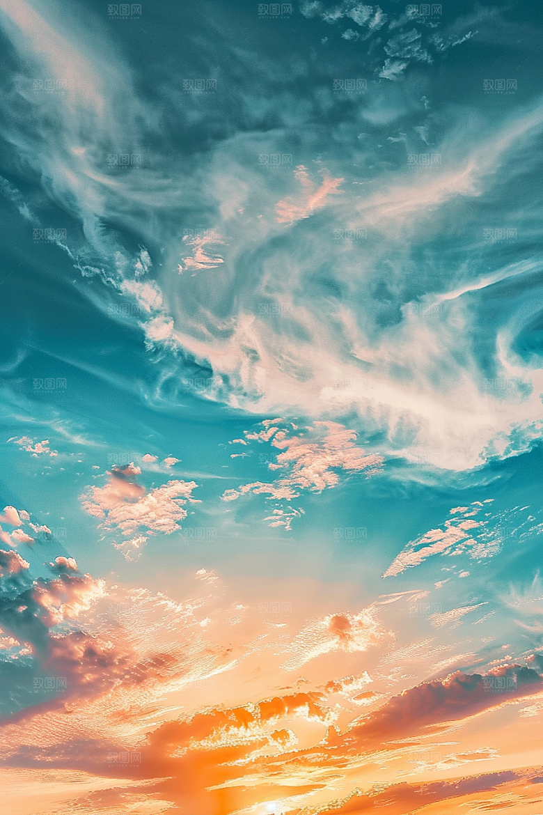 晚霞云层天空素材