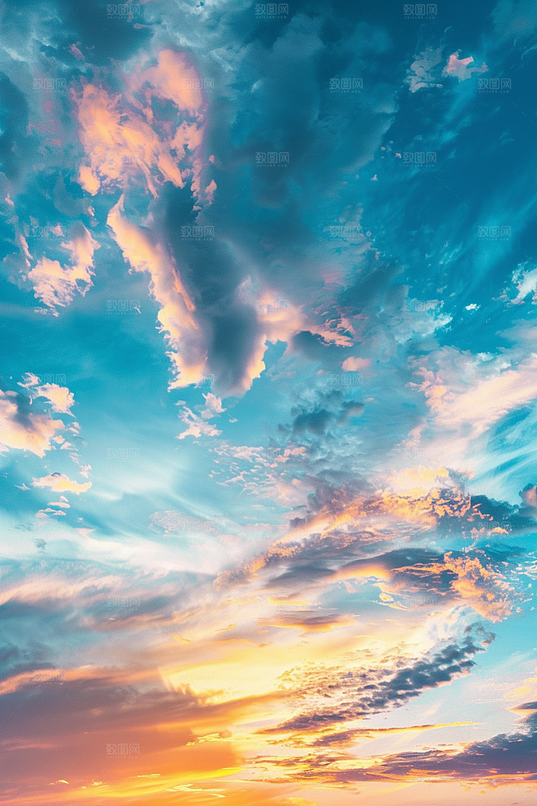 晚霞天空落日素材
