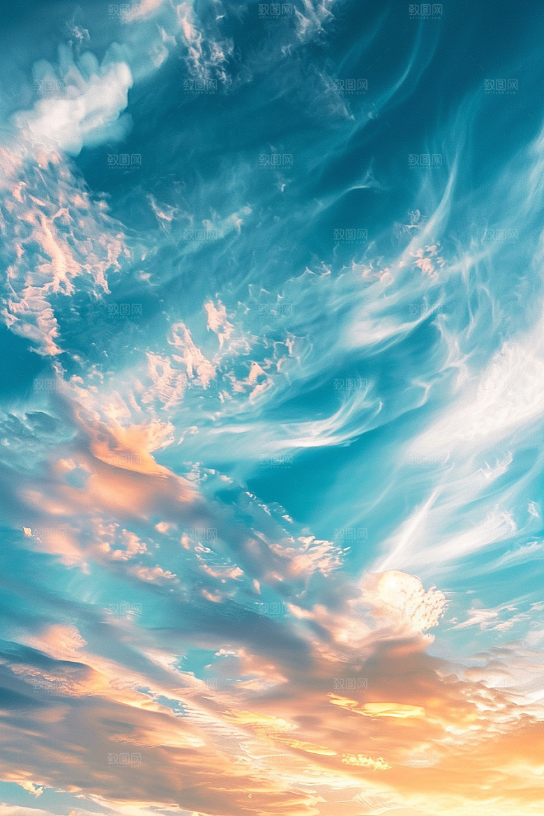 晚霞天空梦幻素材