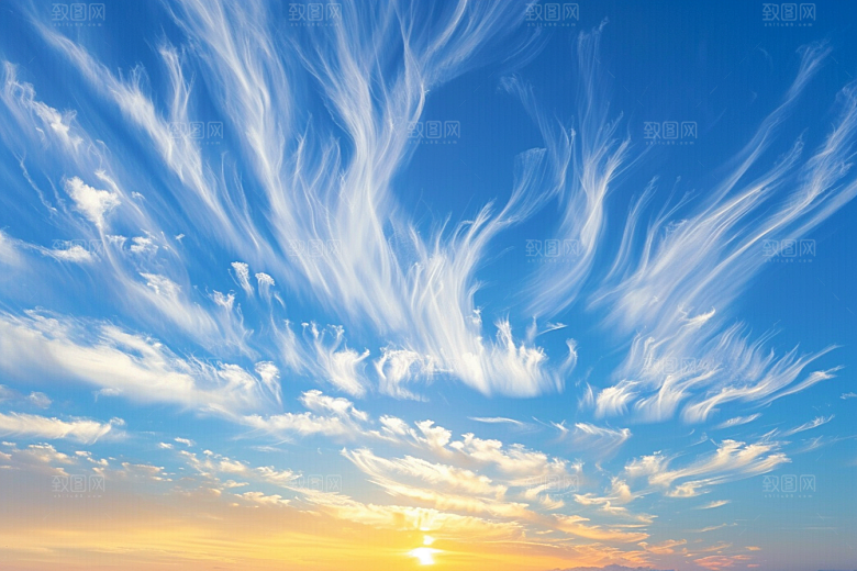 晚霞彩云天空素材