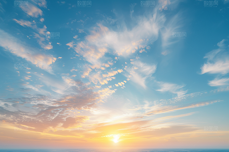 晚霞天空唯美素材