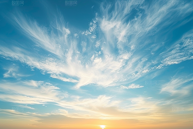 晚霞天空落日素材