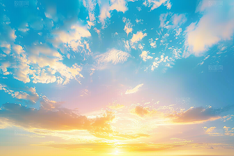 晚霞彩云火烧云素材