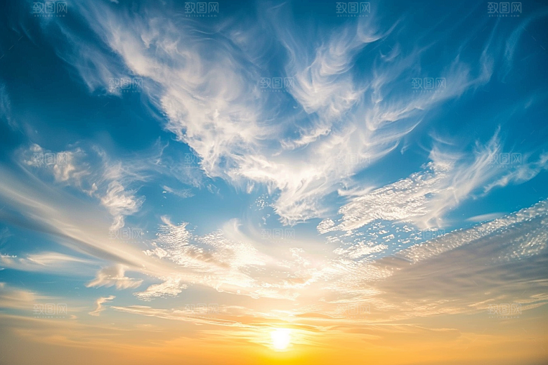 晚霞彩云唯美素材