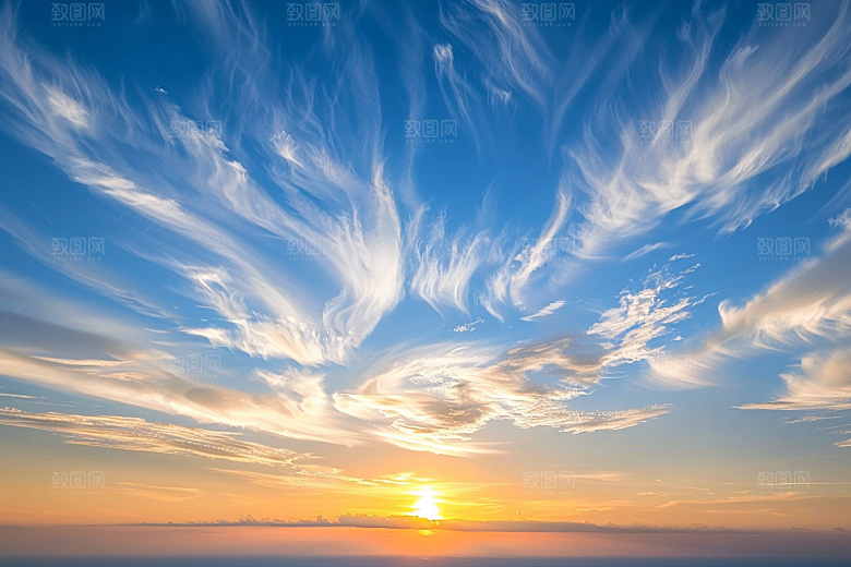 晚霞梦幻景色素材