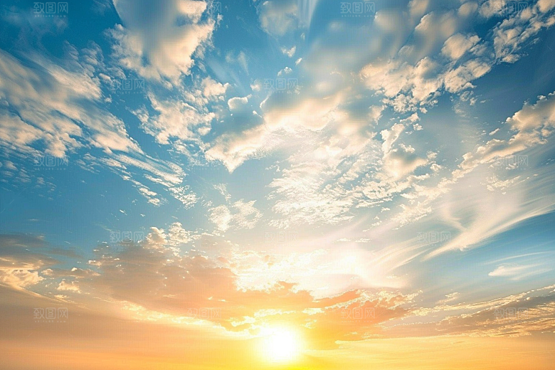 晚霞景色天空素材