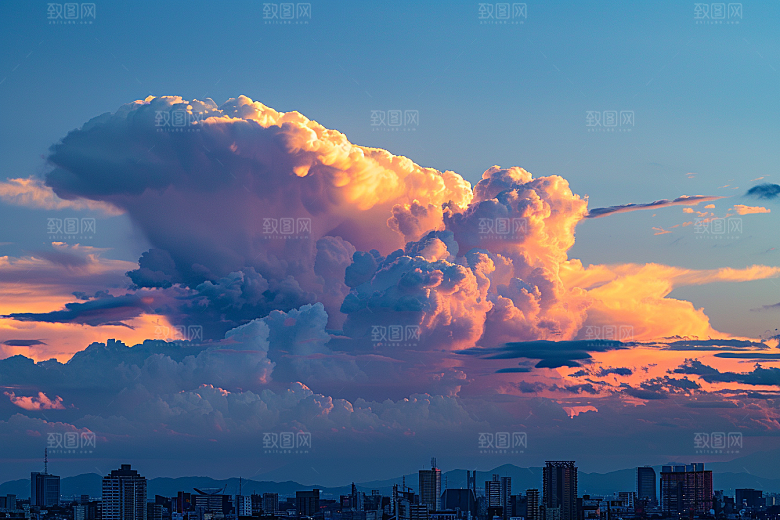 晚霞美景云层素材