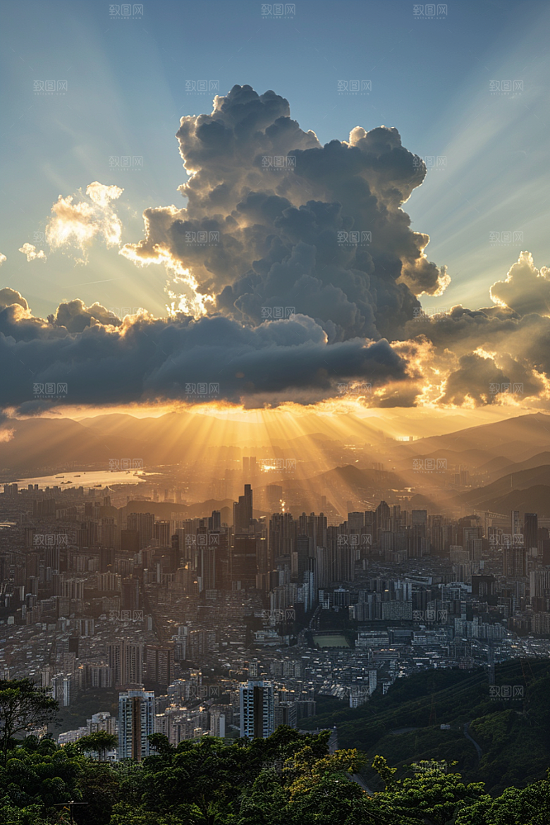 晚霞天空美景素材