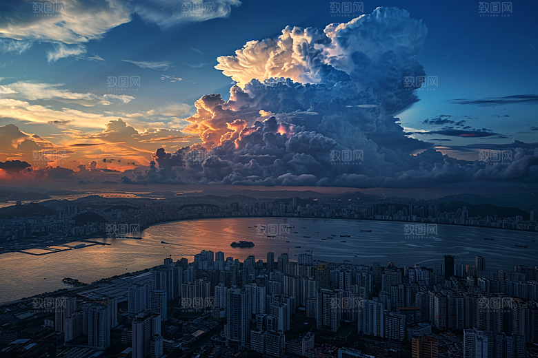 晚霞美景天空素材