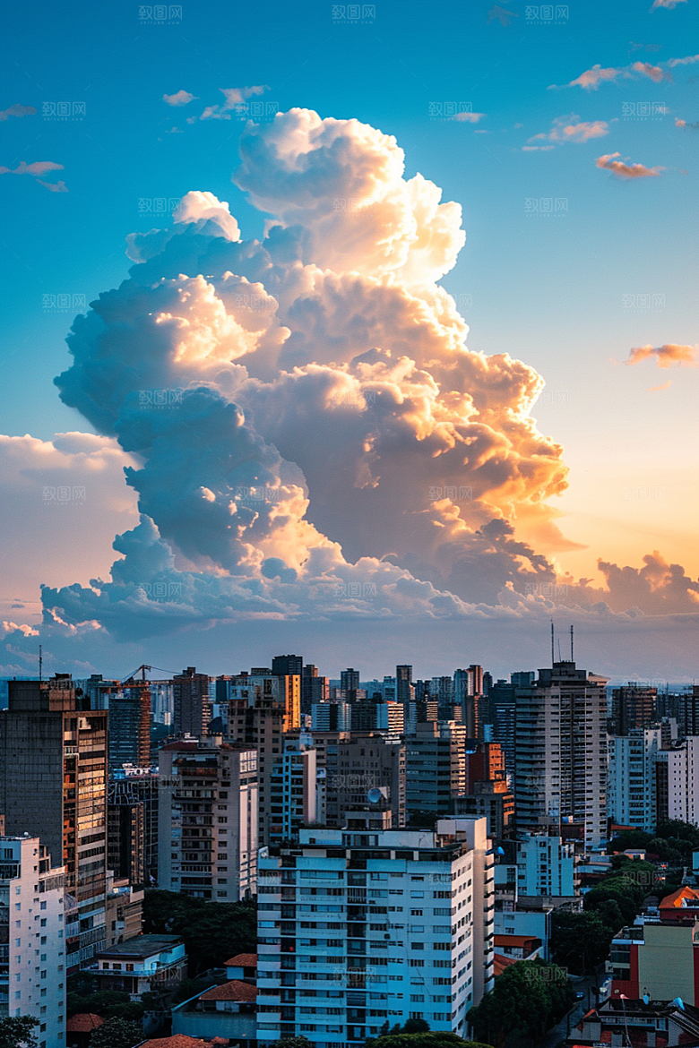 晚霞景色天空素材