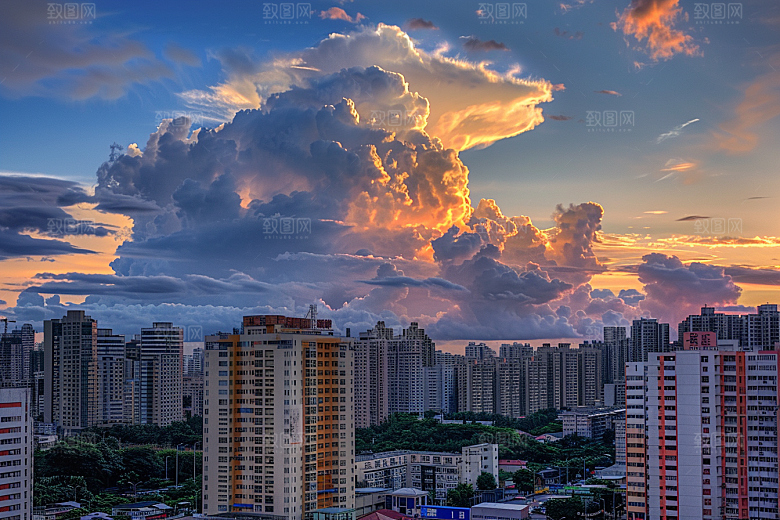晚霞天空落日素材