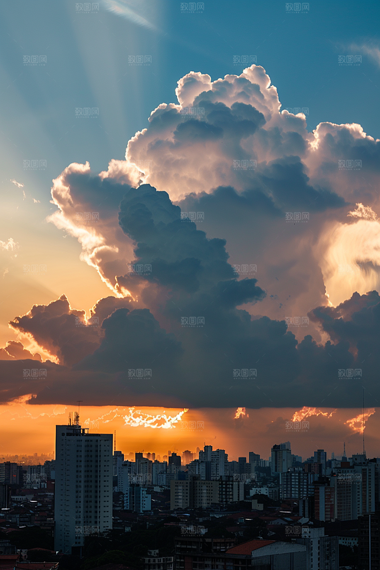 晚霞天空美景素材