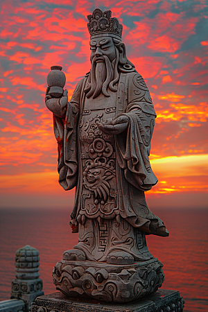 晚霞火烧云景色素材