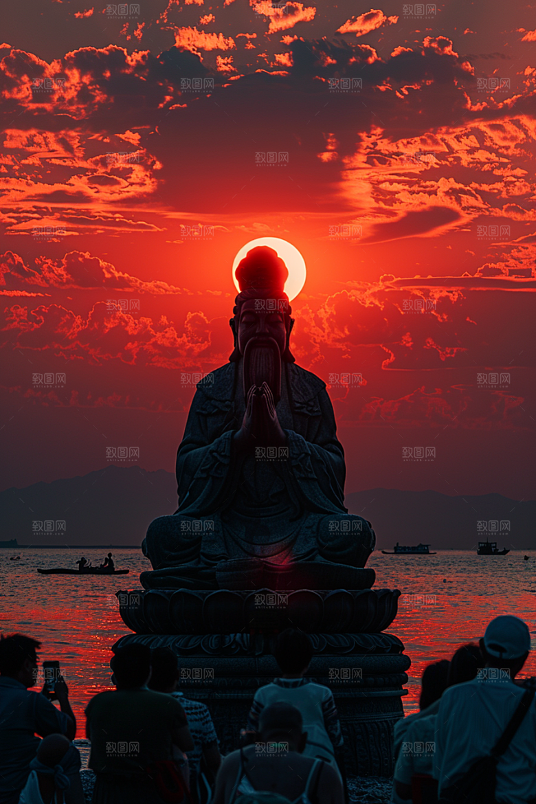 晚霞风光梦幻素材