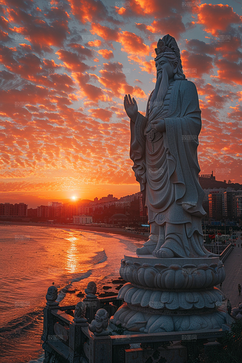 晚霞天空景色素材