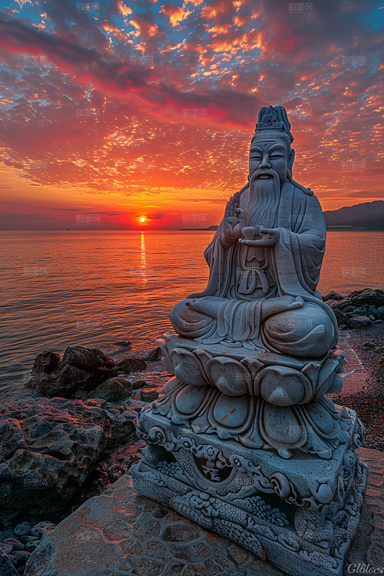 晚霞天空彩云素材