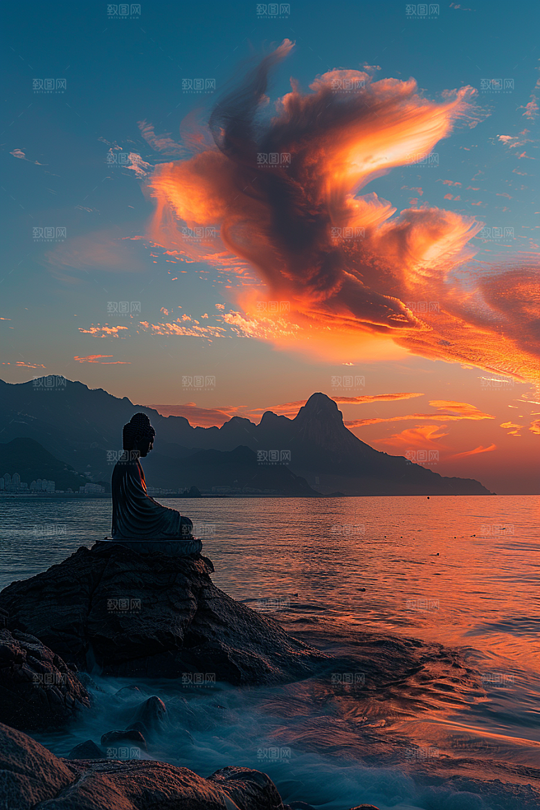 晚霞云层梦幻素材