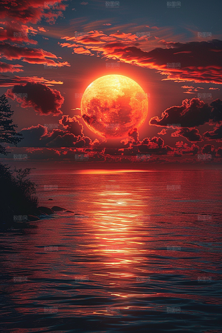 晚霞美景天空素材