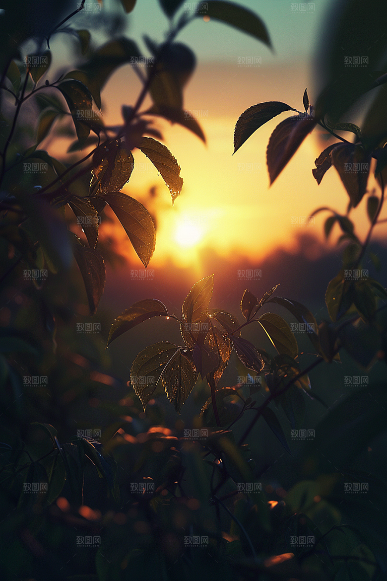 晚霞景色火烧云素材