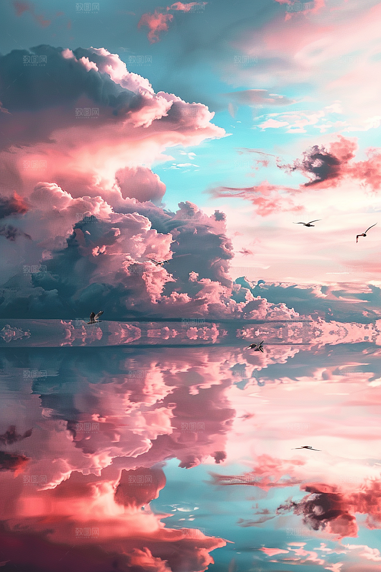 晚霞天空火烧云素材