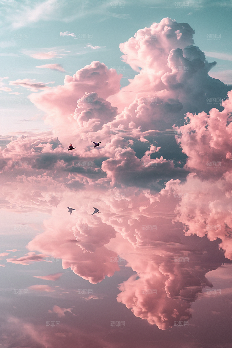 晚霞梦幻云层素材