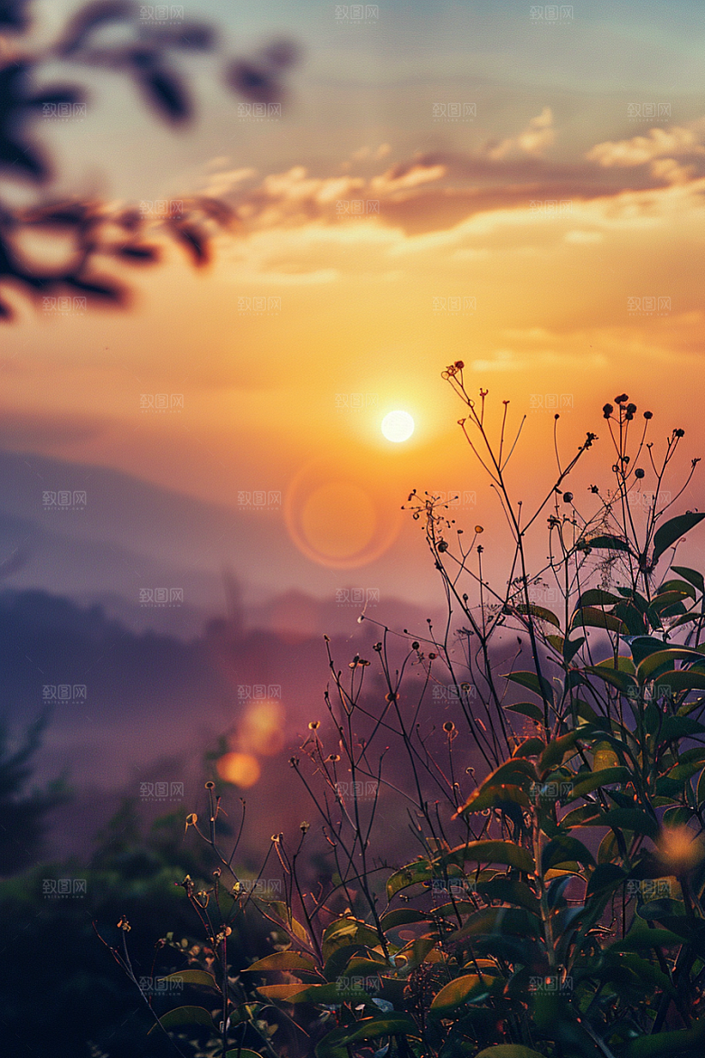 晚霞景色云层素材