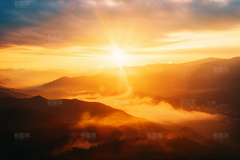 晚霞美景天空素材