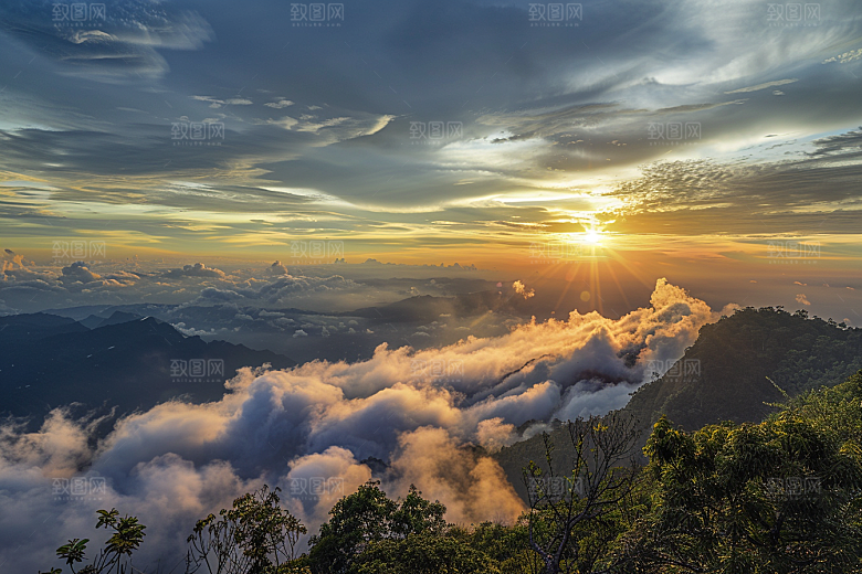 晚霞景色高清素材