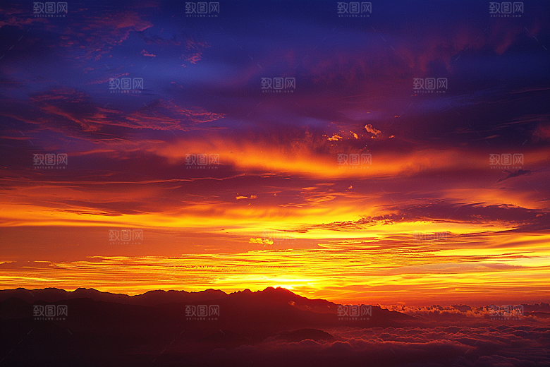 晚霞景色美景素材