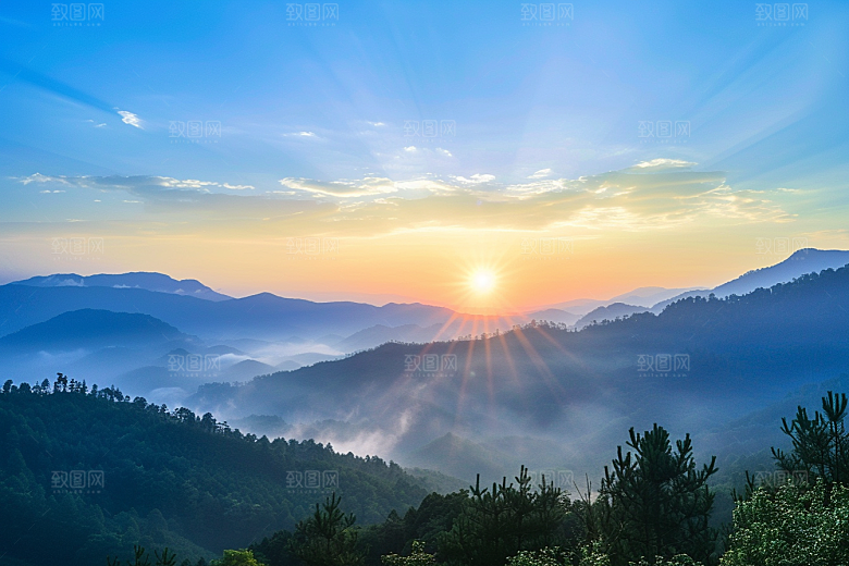 晚霞美景云层素材
