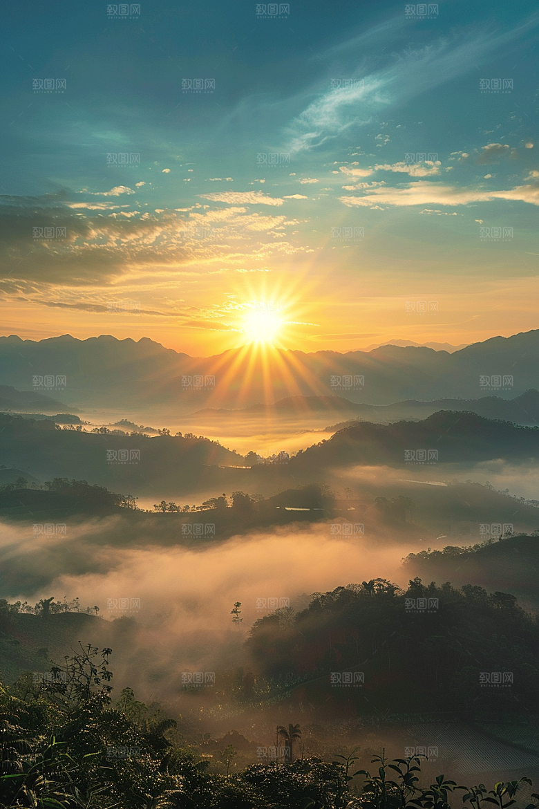 晚霞唯美美景素材