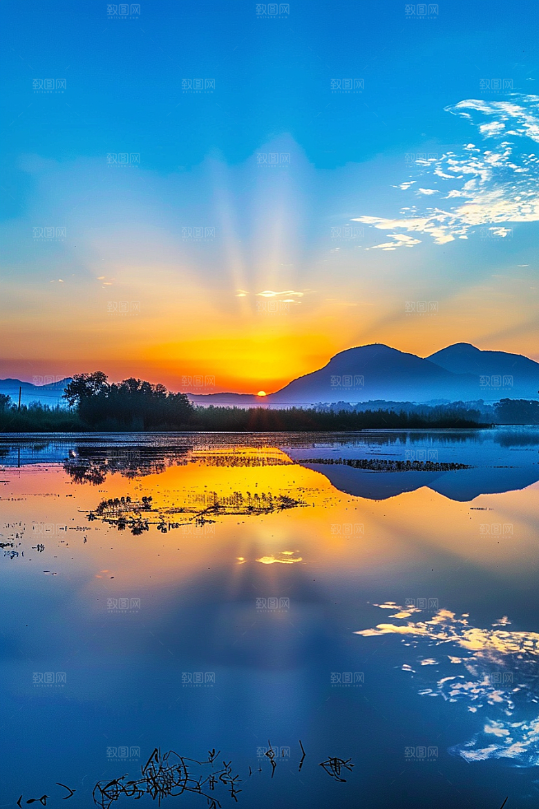 晚霞梦幻傍晚素材