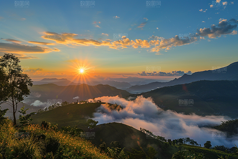 晚霞唯美美景素材