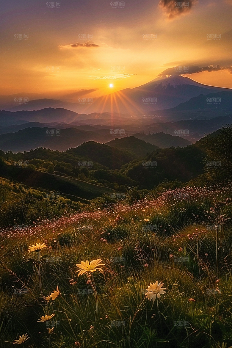 晚霞云层景色素材