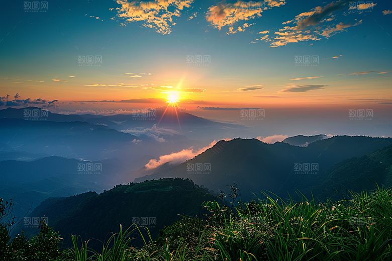 晚霞傍晚美景素材