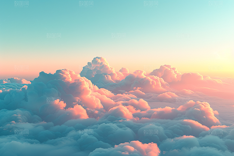 晚霞火烧云天空素材