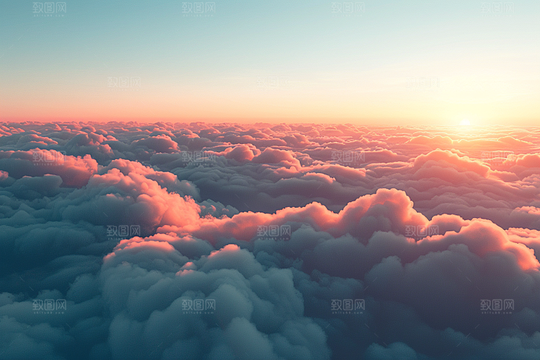 晚霞天空火烧云素材