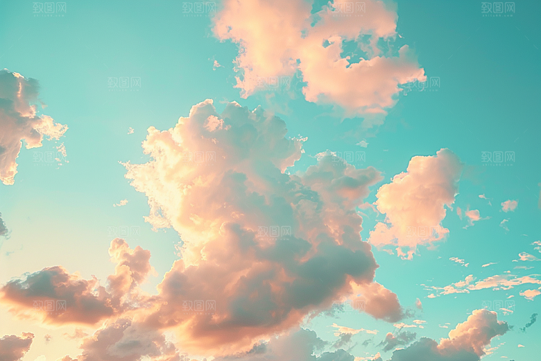 晚霞天空唯美素材