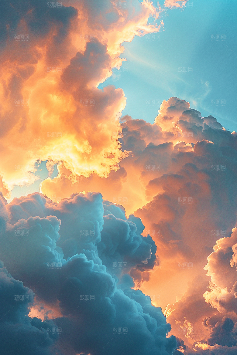 晚霞天空梦幻素材