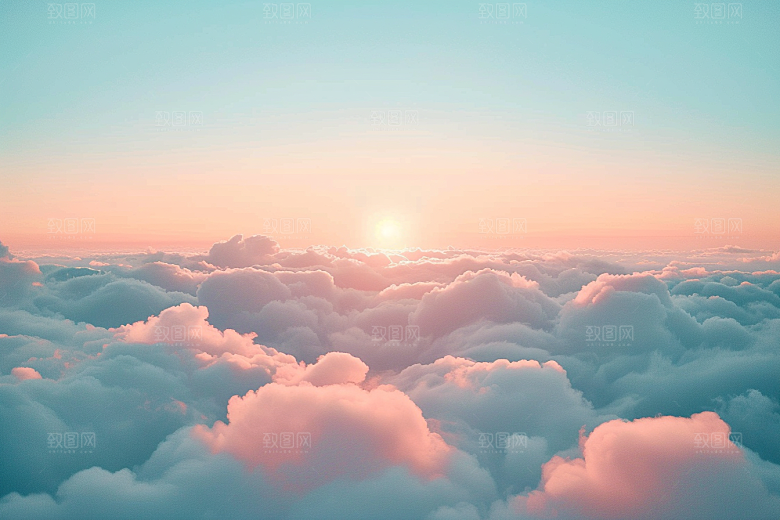 晚霞火烧云美景素材