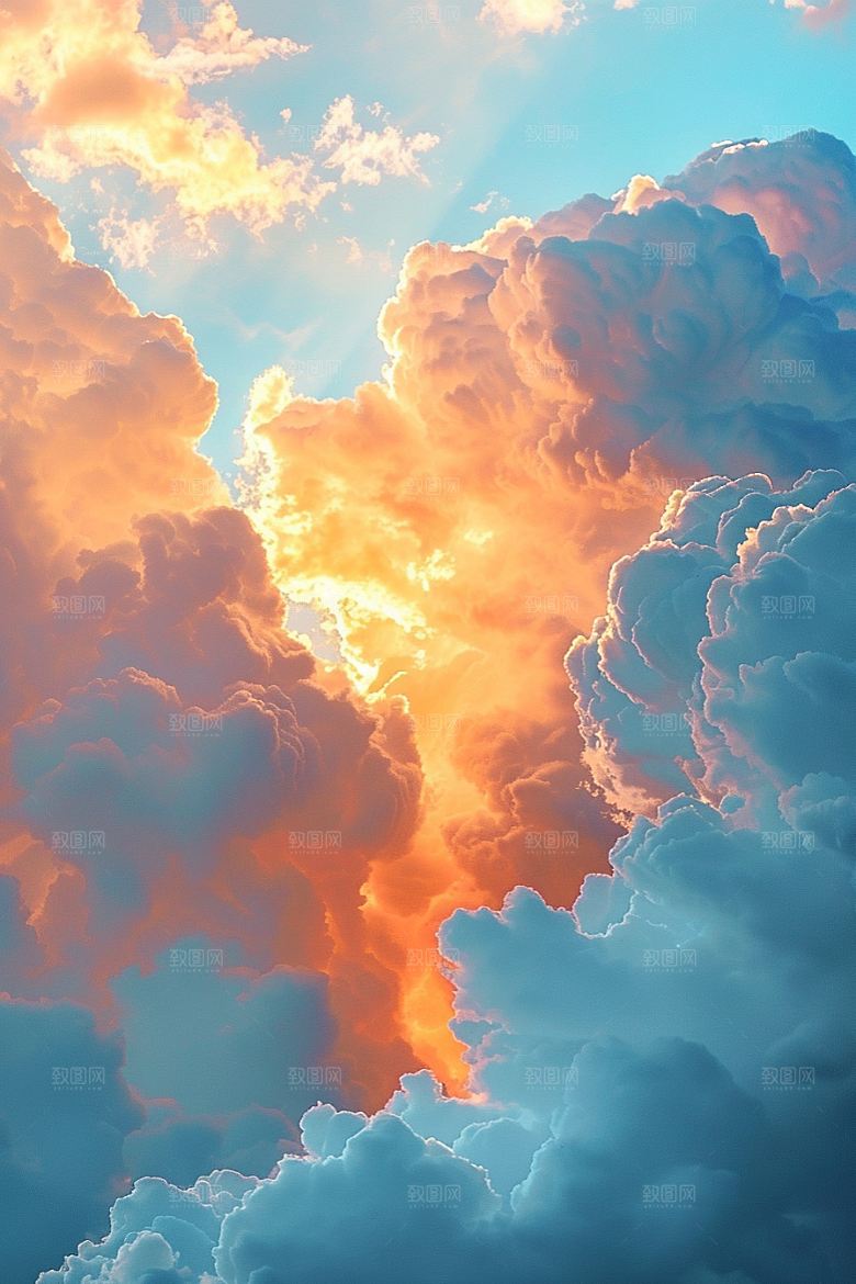 晚霞天空景色素材