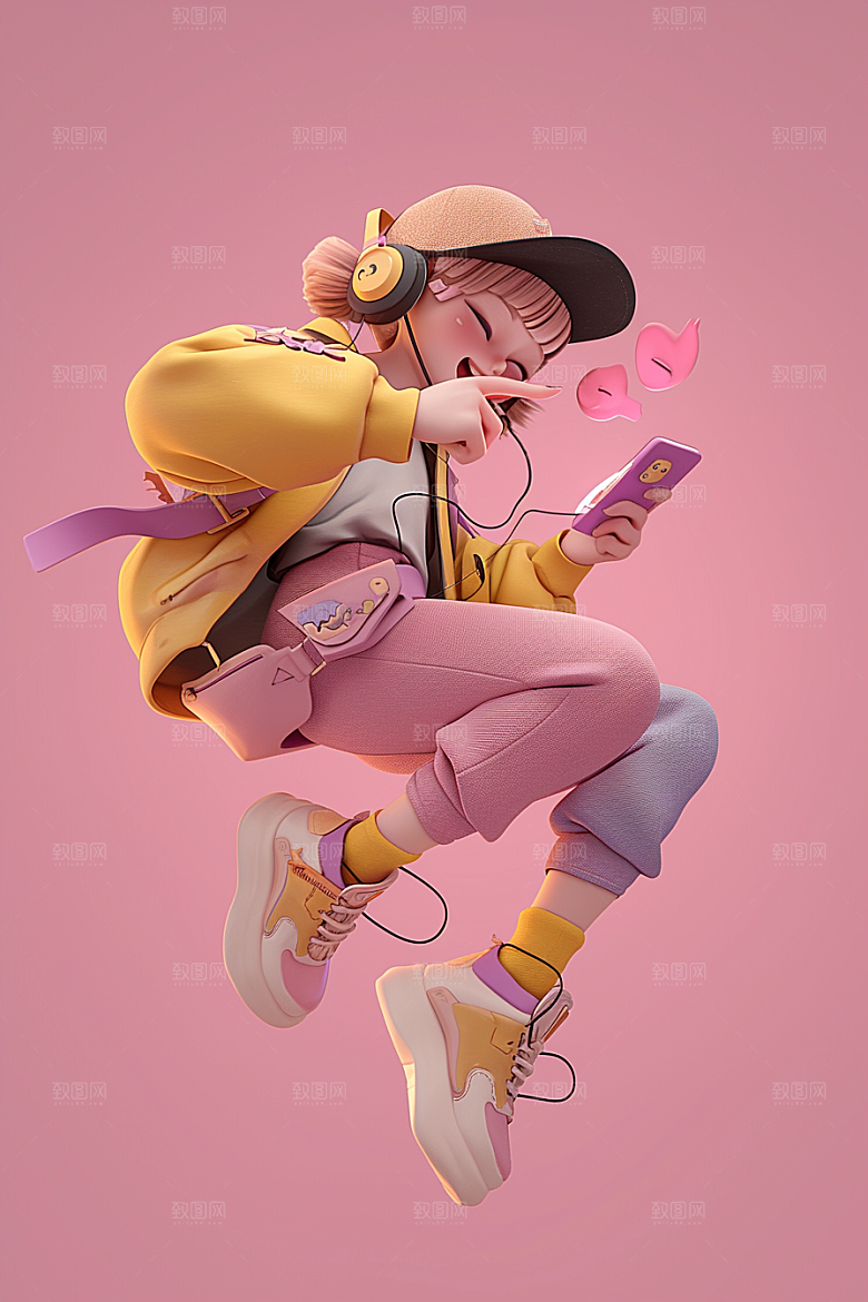 打游戏的男孩玩耍高清模型